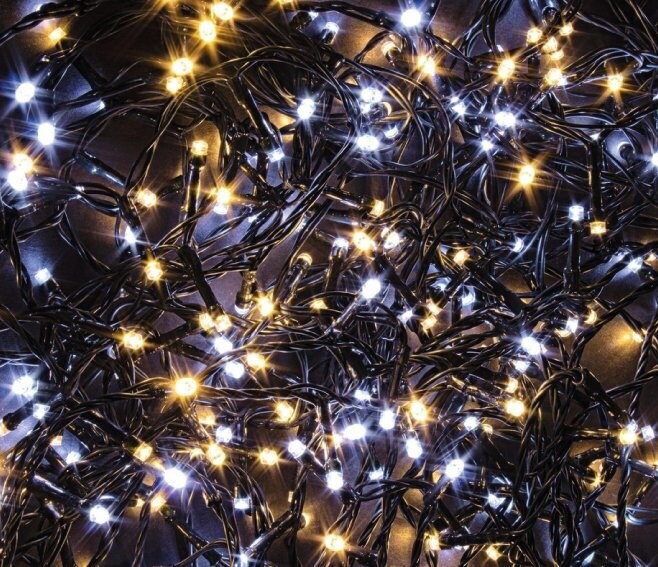 BIZZOTTO - CATENA 500 LED BIANCO/CLASSIC 5 MM. CON 8 GIOCHI DI LUCE FILO VERDE 0936241