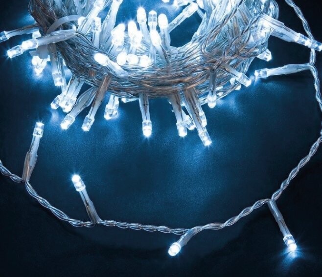 BIZZOTTO - CATENA 180 LED BIANCO 5 MM. CON 8 GIOCHI DI LUCE FILO TRASPARENTE IP44 0922945