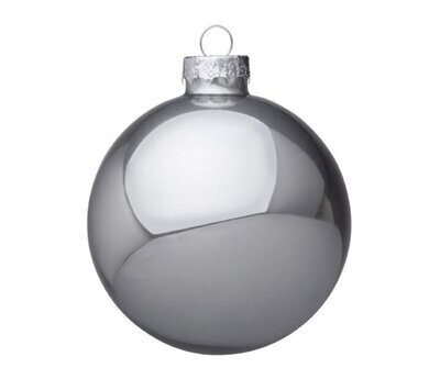 BIZZOTTO - SFERA DI NATALE IN VETRO COLORE ARGENTO SHIMMER D80 0930012