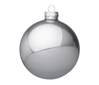 BIZZOTTO - SFERA DI NATALE IN VETRO COLORE ARGENTO SHIMMER D100 0930013