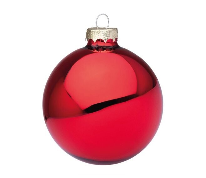 BIZZOTTO - SFERA DI NATALE IN VETRO COLORE ROSSO GRANATA LUCIDO D80 0937035