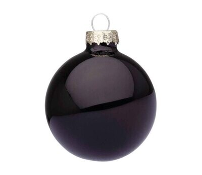 BIZZOTTO - SFERA DI NATALE IN VETRO COLORE NERO LUCIDO D60 0937082
