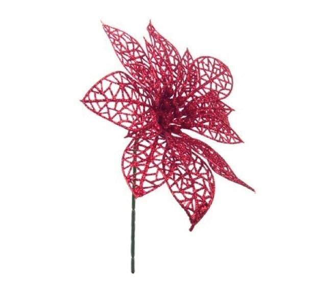 BIZZOTTO - PICK POINSETTIA TRAFORATA ROSSO H. 15 CM. 0925557