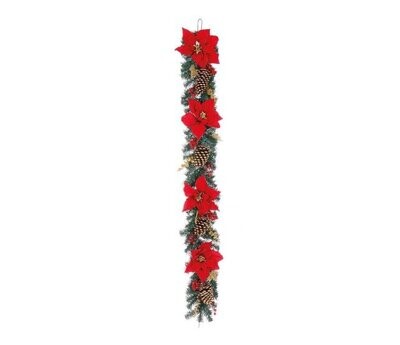 BIZZOTTO - JOSIE BOA DECORATIVO DI NATALE POINSETTIA ROSSO H. 180 CM. 0934846