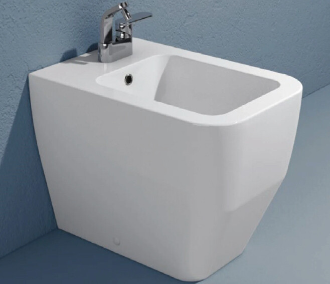 FLAMINIA - TERRA BIDET A PAVIMENTO BTW MONOFORO IN CERAMICA BIANCO TR217