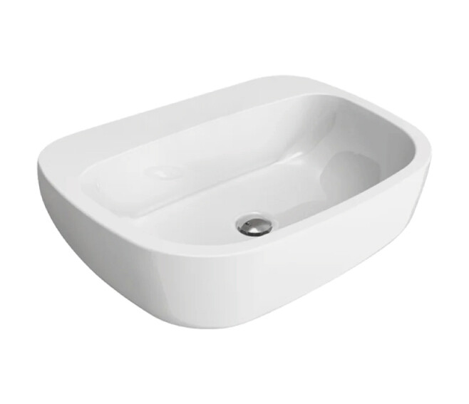 FLAMINIA - MONO' LAVABO SOSPESO O AD APPOGGIO 64 CM. IN CERAMICA BIANCO MN64L