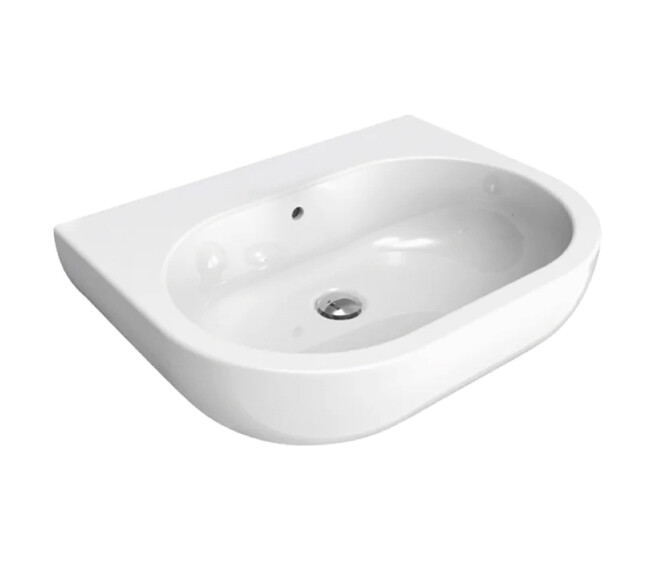 FLAMINIA - PASS LAVABO SOSPESO O DA APPOGGIO 62X48 CM. IN CERAMICA BIANCO PS62L