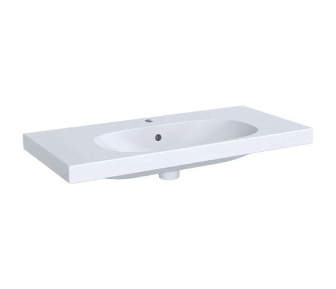 GEBERIT - ACANTO LAVABO SOSPESO 90 CM. COMPATTO IN GRES PORCELLANATO MONOFORO BIANCO 500.633.01.2
