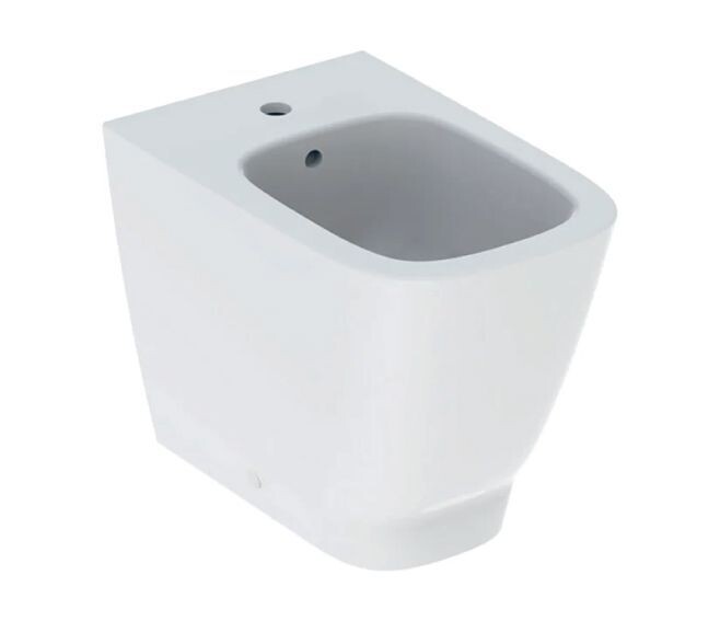 GEBERIT - SMYLE SQUARE BIDET A PAVIMENTO BTW FILO PARETE CON FISSAGGIO NASCOSTO BIANCO KERATECT 500.841.00.8