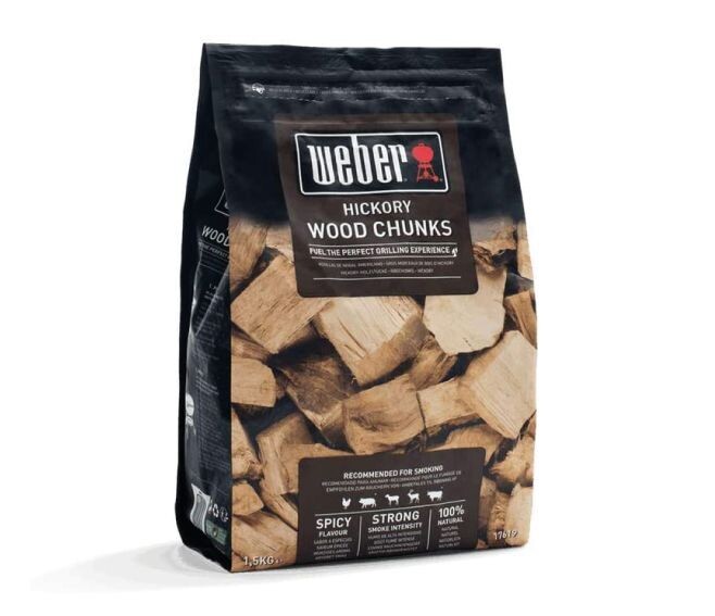 WEBER® - HICKORY WOOD CHUNKS LEGNA PER AFFUMICATURA BBQ 1,5 KG. 17619