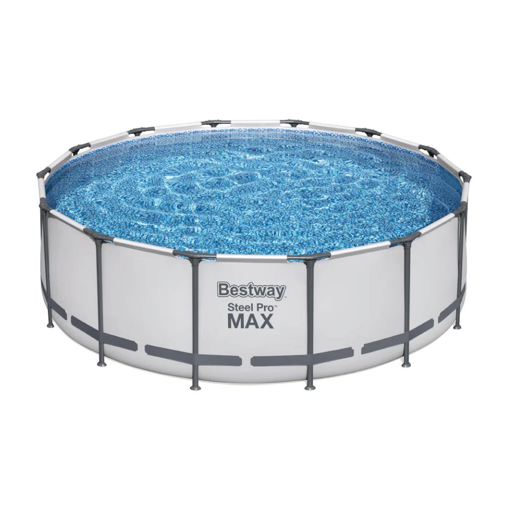 BESTWAY - PISCINA STEEL PRO MAX 427X122 CM. CAPACITA' 15.232 L CON POMPA DI FILTRAGGIO GRIGIO CHIARO 5612X