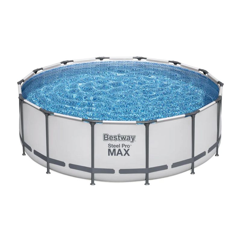 BESTWAY - PISCINA STEEL PRO MAX 427X122 CM. CAPACITA' 15.232 L CON POMPA DI FILTRAGGIO GRIGIO CHIARO 5612X
