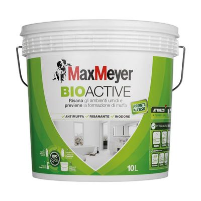 MAXMEYER - BIOACTIVE PITTURA ANTIMUFFA TRASPIRANTE PER INTERNI COLORE BIANCO 10 LT. 164954L010001