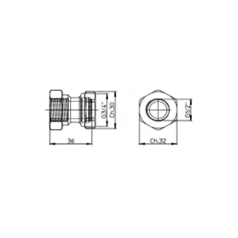 INNOVA - INNOVA COPPIA ADATTATORI 3/4 F EUROKONUS > 1/2 F AI0200II