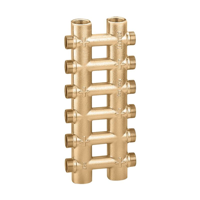 CALEFFI - COLLETTORE COMPLANARE FUSO MONOBLOCCO 3/4" 6+6 23 P. 1,5 PER IMPIANTI DI RISCALDAMENTO E CONDIZIONAMENTO 356506