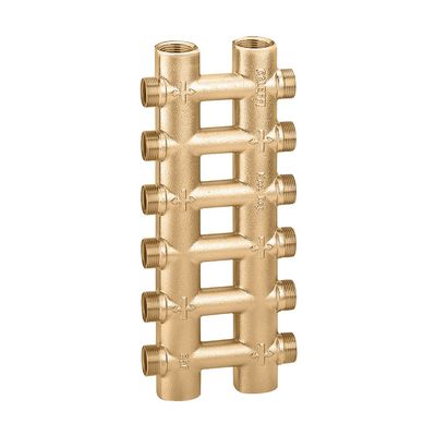 CALEFFI - COLLETTORE COMPLANARE FUSO MONOBLOCCO 3/4" 8+8 23 P. 1,5 PER IMPIANTI DI RISCALDAMENTO E CONDIZIONAMENTO 356508