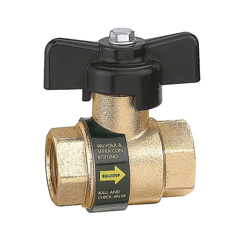 CALEFFI - 3230 BALLSTOP VALVOLA A SFERA G 1/2" CON RITENUTA INCORPORATA ATTACCHI F-F 323040