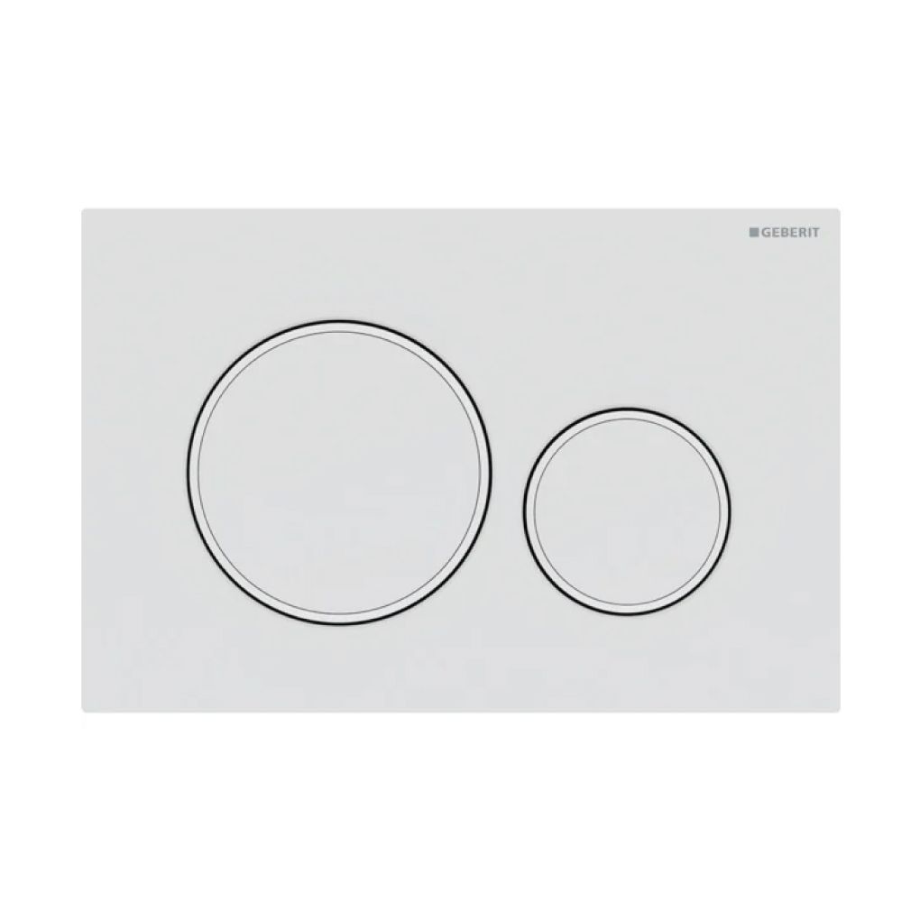 GEBERIT - SIGMA20 PLACCA DI COMANDO GEBERIT PER RISCIACQUO A DUE QUANTITÀ ROTONDA BIANCO OP. / BIANCO / BIANCO OP. 115.882.01.1