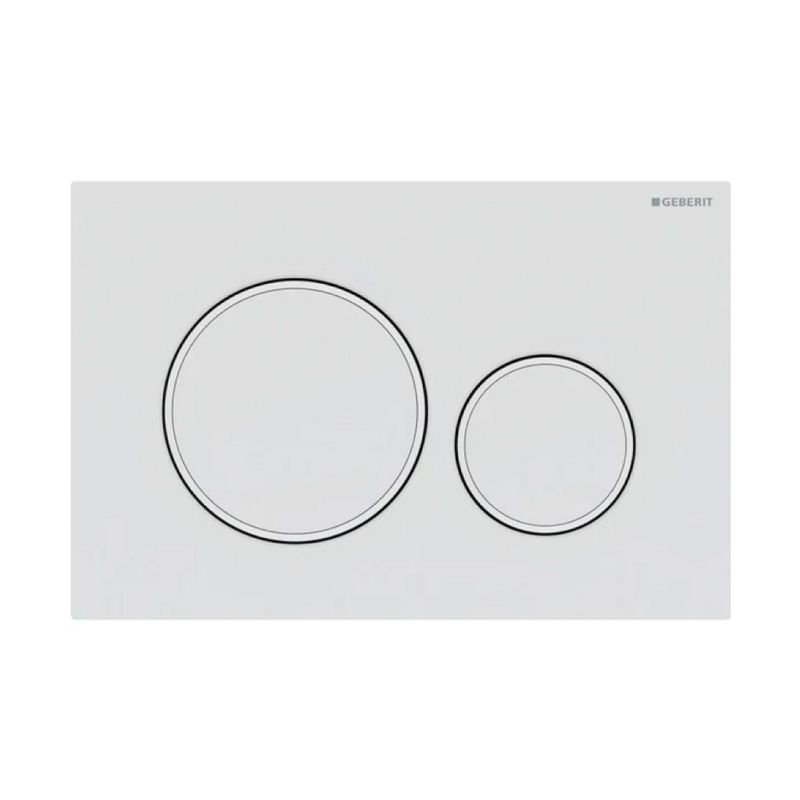 GEBERIT - SIGMA20 PLACCA DI COMANDO GEBERIT PER RISCIACQUO A DUE QUANTITÀ ROTONDA BIANCO OP. / BIANCO / BIANCO OP. 115.882.01.1