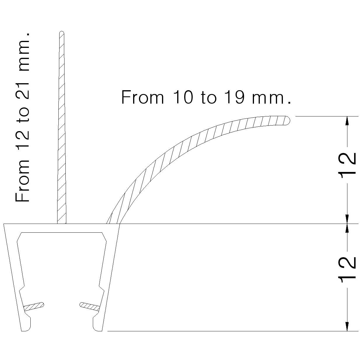 LIGHT NR.2 GUARNIZIONI DA 1 METRO PER BOX DOCCIA SPESSORE 8 - 10 MM.
