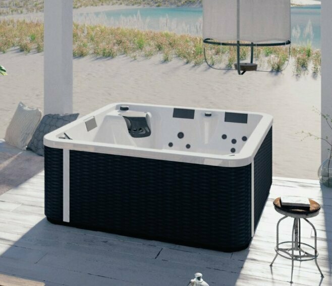 KINEDO - GRANDFORM HAPPY SPA A400 MINIPISCINA 4 POSTI BIANCO/RATTAN 192X192X78 CM. HPP#A400