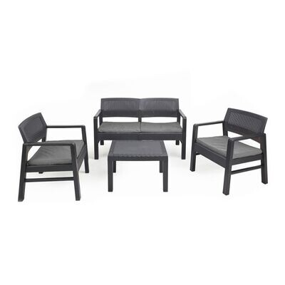 IPAE PROGARDEN - SALOTTINO KILIMANJARO ANTRACITE 2 POLTRONE + 1 DIVANO COMPLETI DI CUSCINI + 1 TAVOLINO KIL04CAN IPAE PROGARDEN - SALOTTINO KILIMANJARO ANTRACITE 2 POLTRONE + 1 DIVANO COMPLETI DI CUSCINI + 1 TAVOLINO KIL04CAN