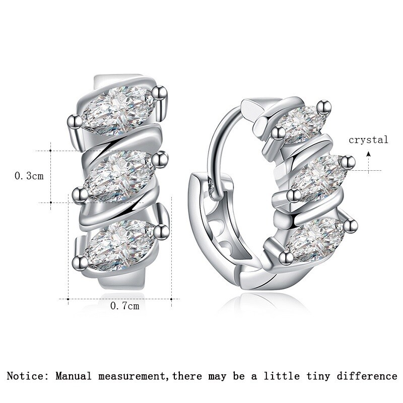 Cubic Zirconia Huggies Hoop Earrings