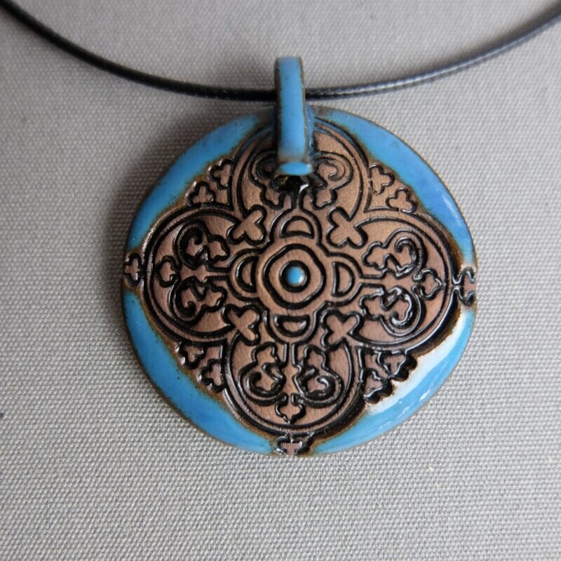 Schmuck Medaillon "Ornament" aquamarin
