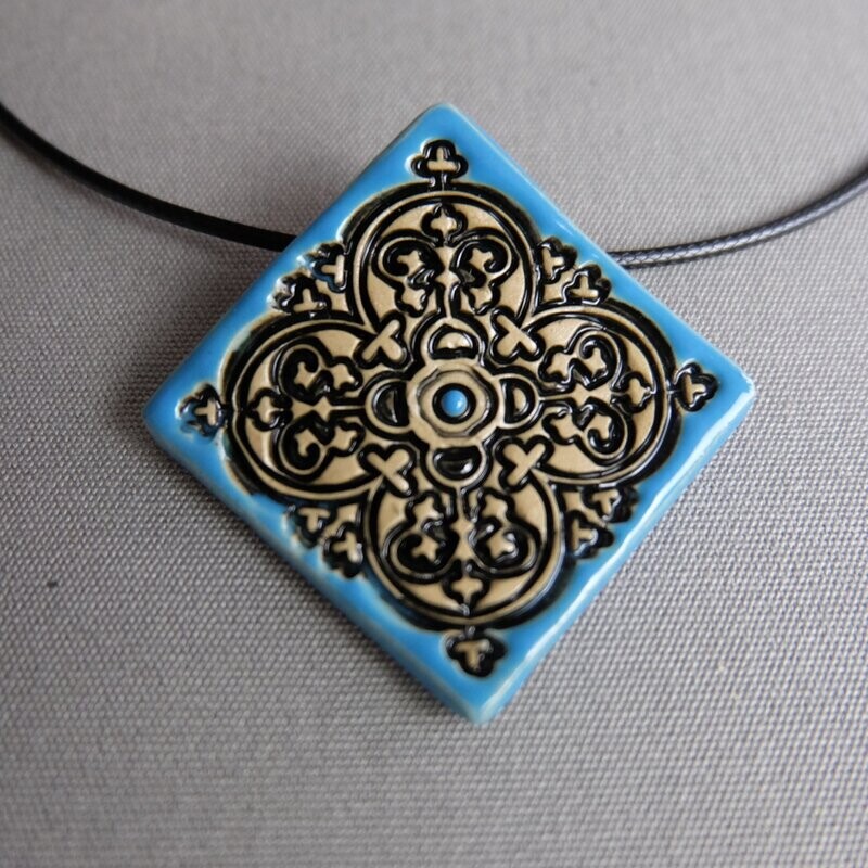Schmuck Medaillon "Ornament" türkis