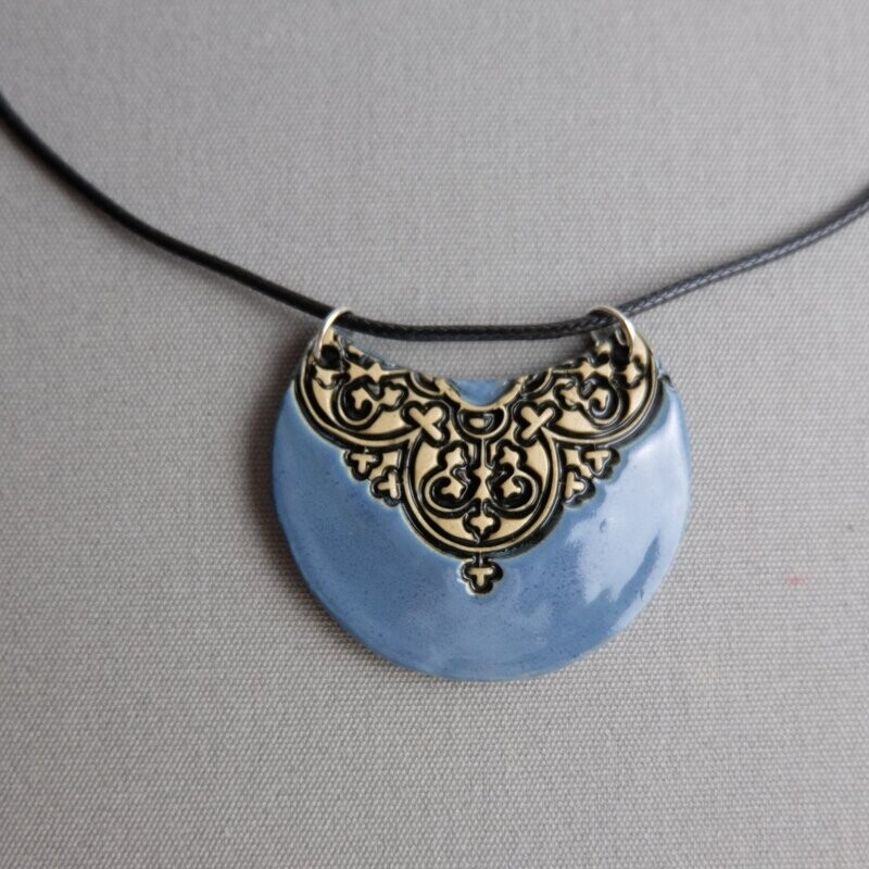 Schmuck Medaillon "Ornament" blau