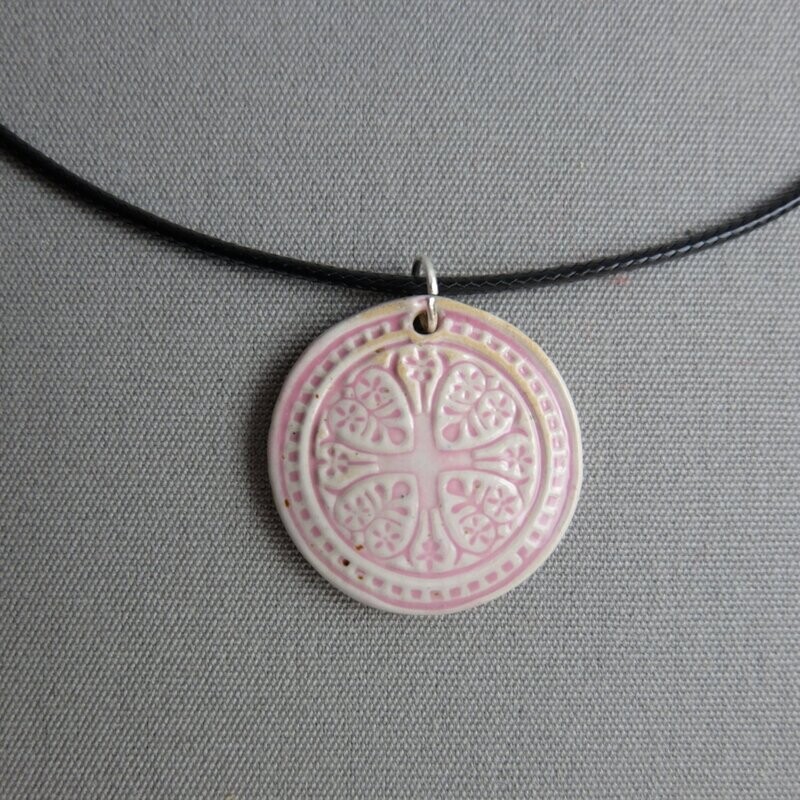Schmuck Medaillon "Kreuz" rosa