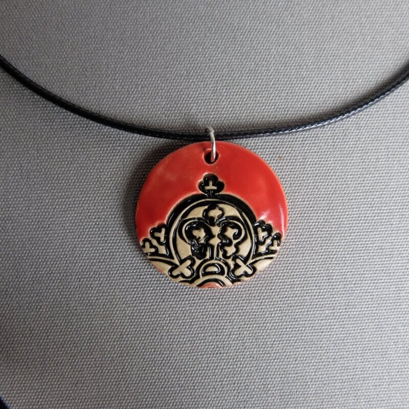 Schmuck Medaillon "Ornament" rot