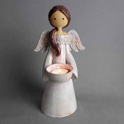 Engel mit Teelichthalter 30 cm