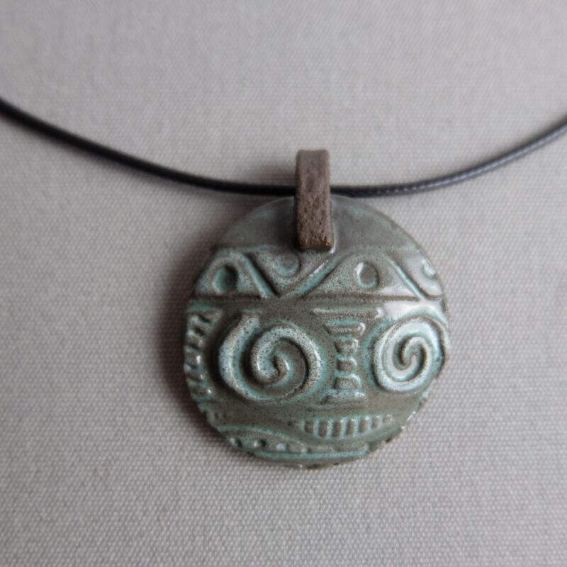Schmuck Medaillon "Ornament" mint/grün