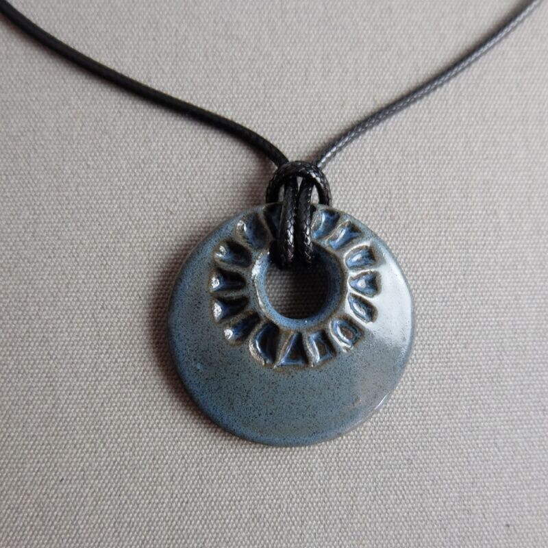 Schmuck Medaillon"Kreis" blau