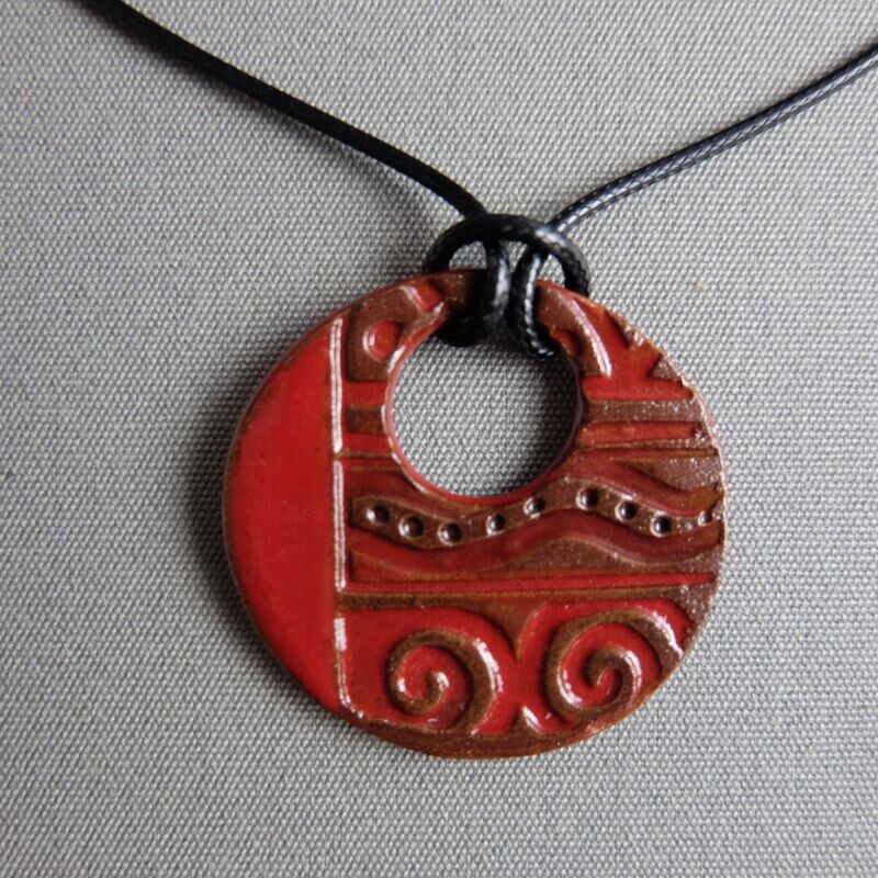 Schmuck Medaillon "Kreis" rot