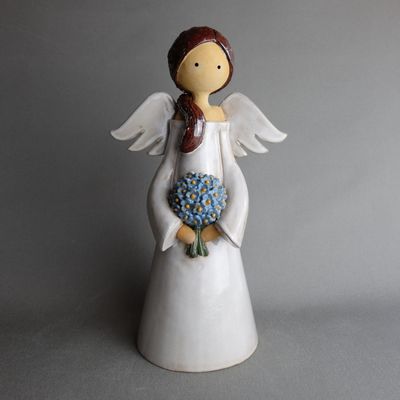 Engel mit Vergissmeinnicht 29 cm