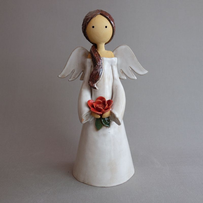Engel mit Rose 29 cm