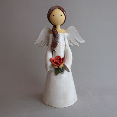 Engel mit Rose 29 cm