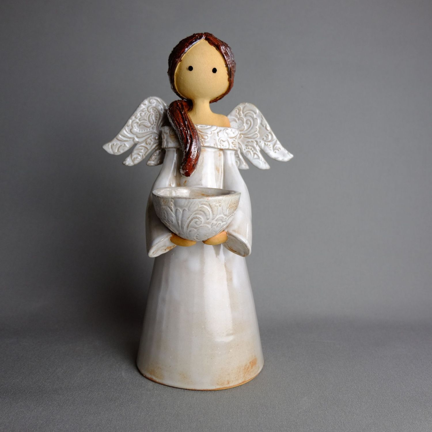 Engel mit Teelichthalter