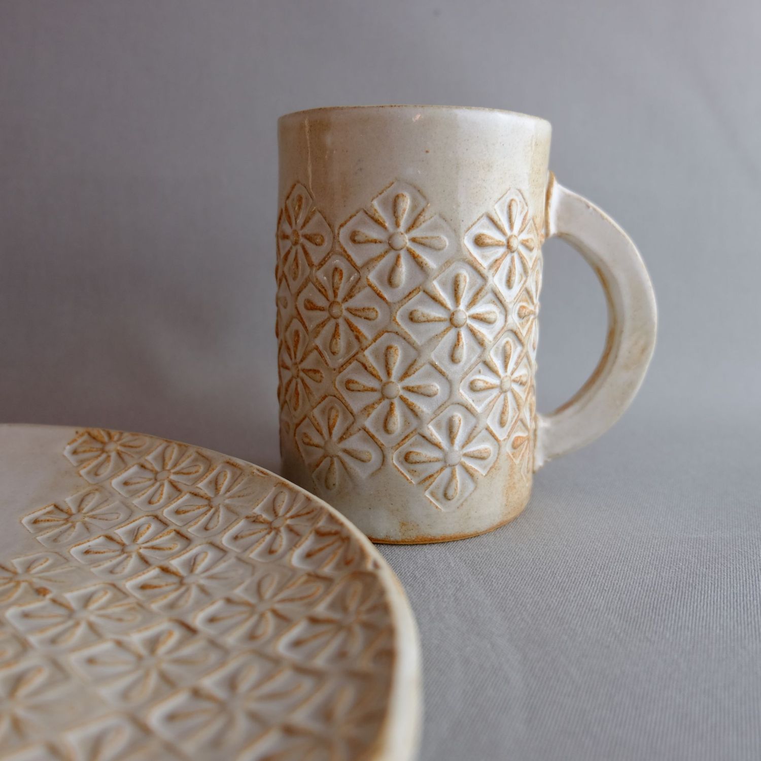 Tasse und Teller "Blüten" 2.Wahl