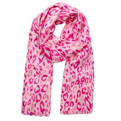 Hot pink leopard scarf