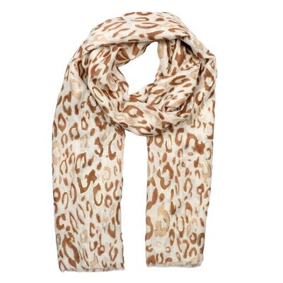 Latte Leopard print scarf
