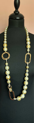 LARGE GOLD PEARL NECKLACE