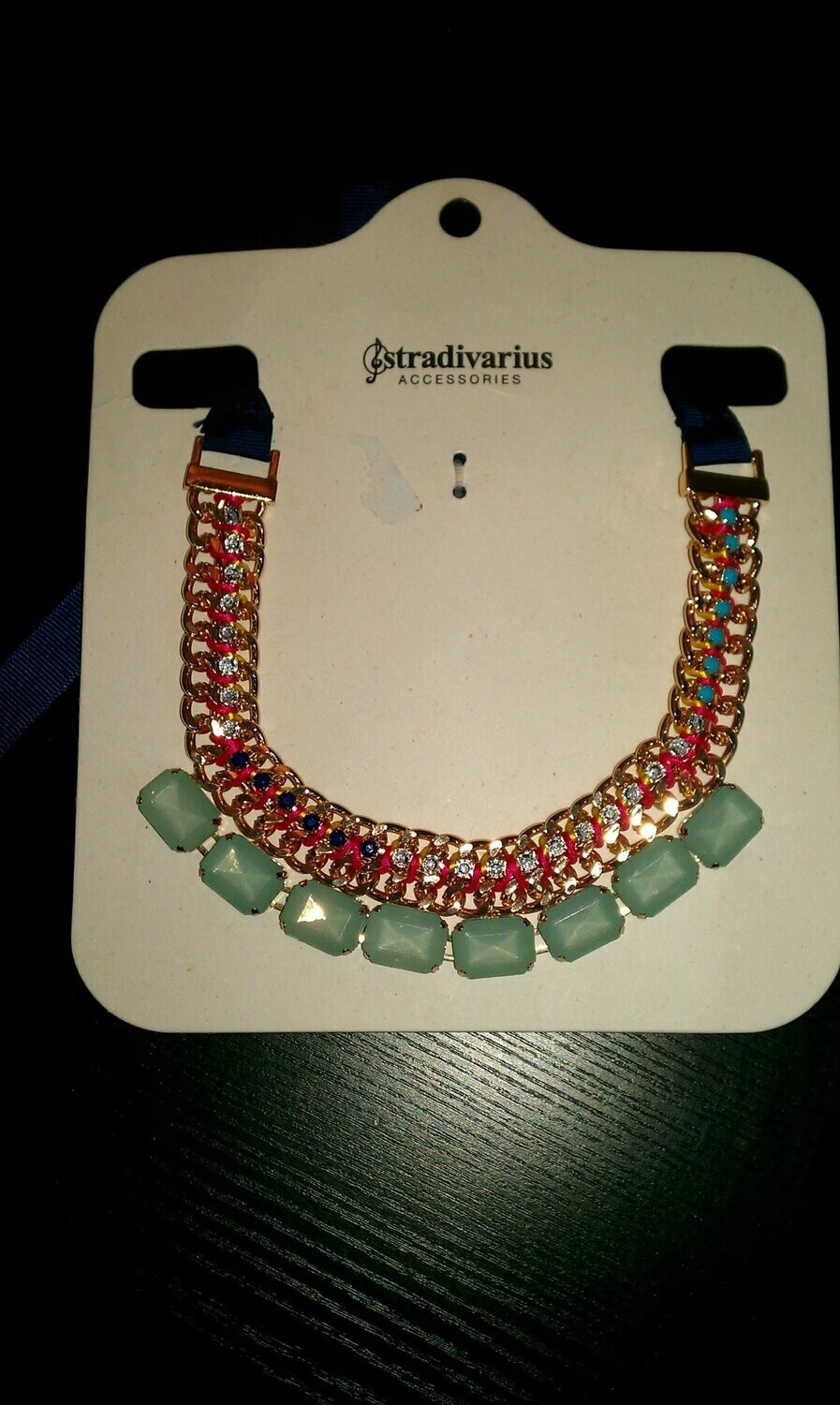 Collar STRADIVARIUS Cristales Turquesa