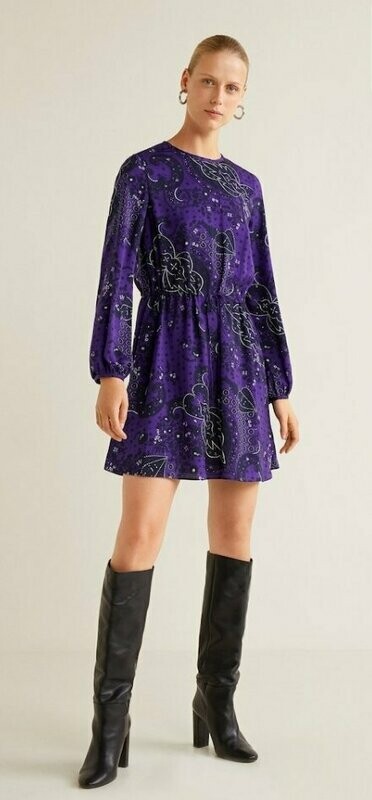 Vestido Banda De MANGO Morado