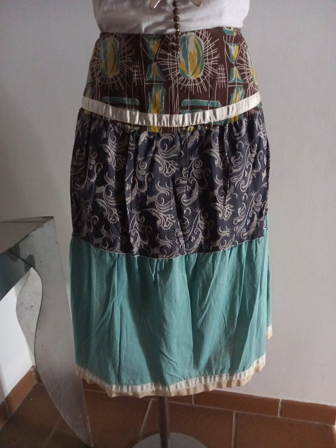 Falda VERO MODA Color AZUL Estampado, FALDA VERO MODA AZUL ESTAMPADO: TALLA S