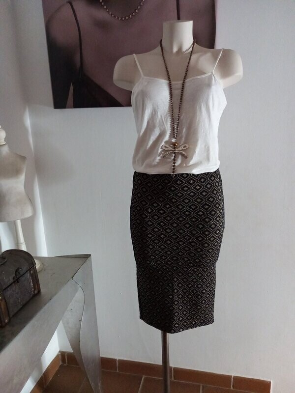 Falda STRADIVARIUS  ORO/NEGRO