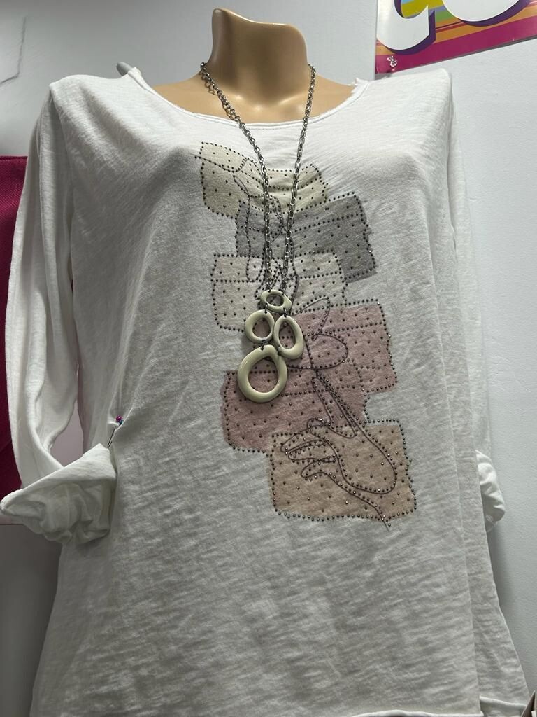 Camiseta MARTAJEANS Estampada, Talla ÚNICA!!!!
