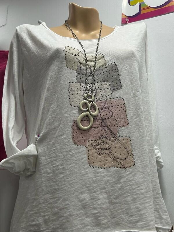 Camiseta MARTAJEANS Estampada, Talla ÚNICA!!!!